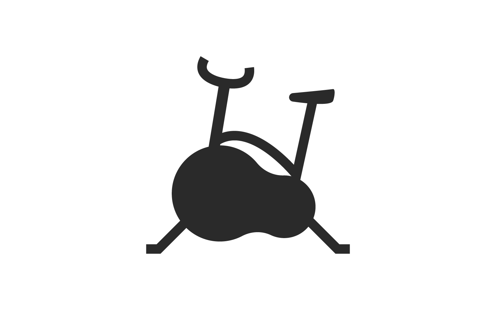 Ćwicz rower fitness ikona szablon Płaska konstrukcja