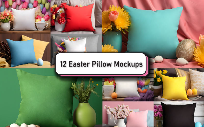 Easter Sunday Throw Pillow Mockup Bundle Product Mockup