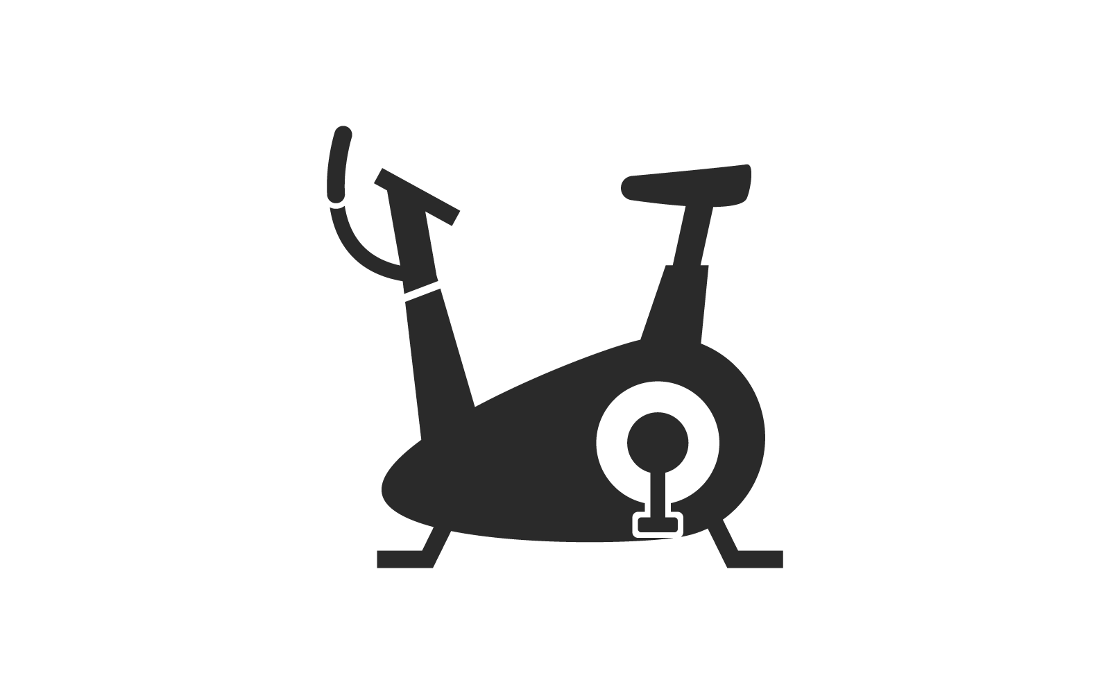 Gyakorló kerékpár fitness ikon lapos illusztráció design