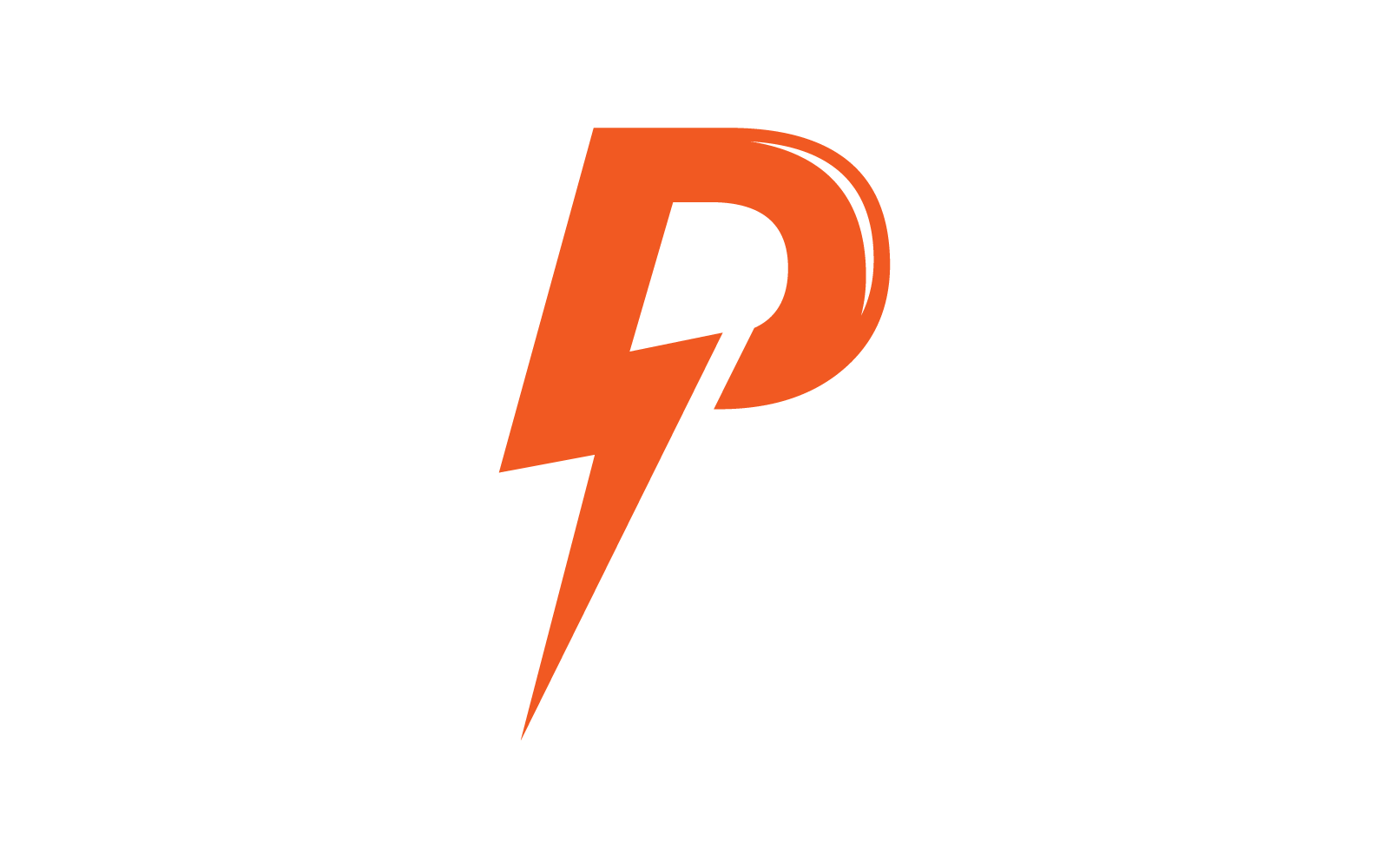 P letter initial Power lightning logo vector design