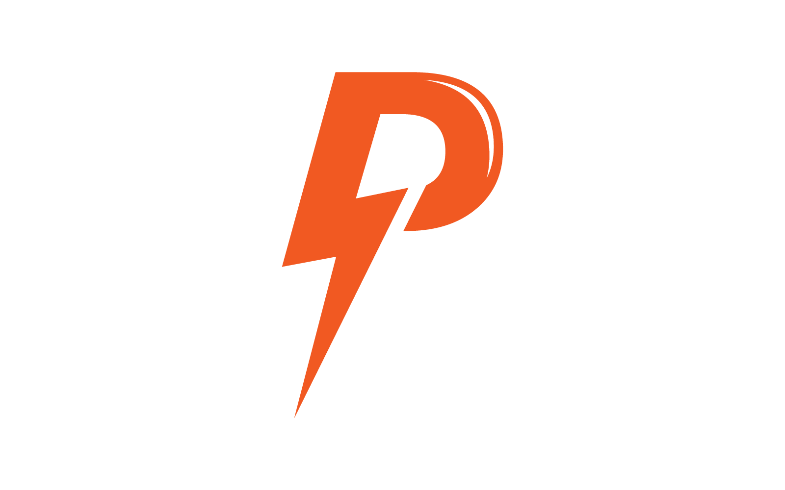 P lettre initiale Power Lightning logo création vectorielle