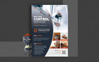 Pest Control Service Flyer Template, Pest Control Flyer, Pest Prevention Flyer Vector Graphics