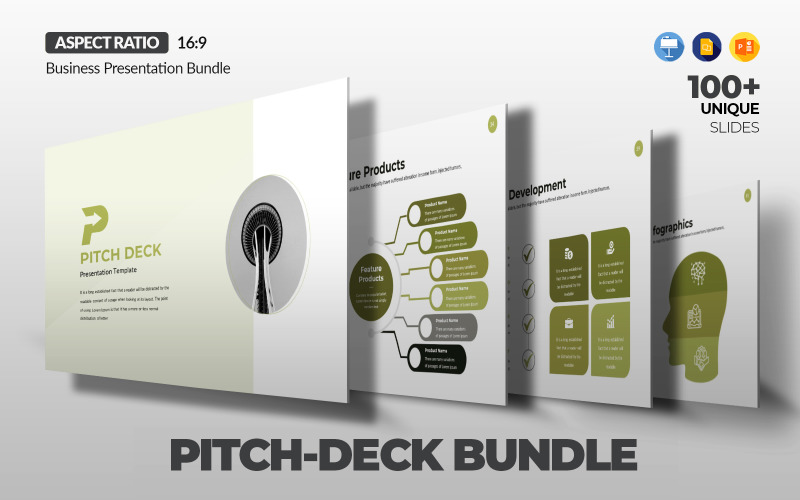 Pitch Deck Presentation Bundle Pack PowerPoint Template