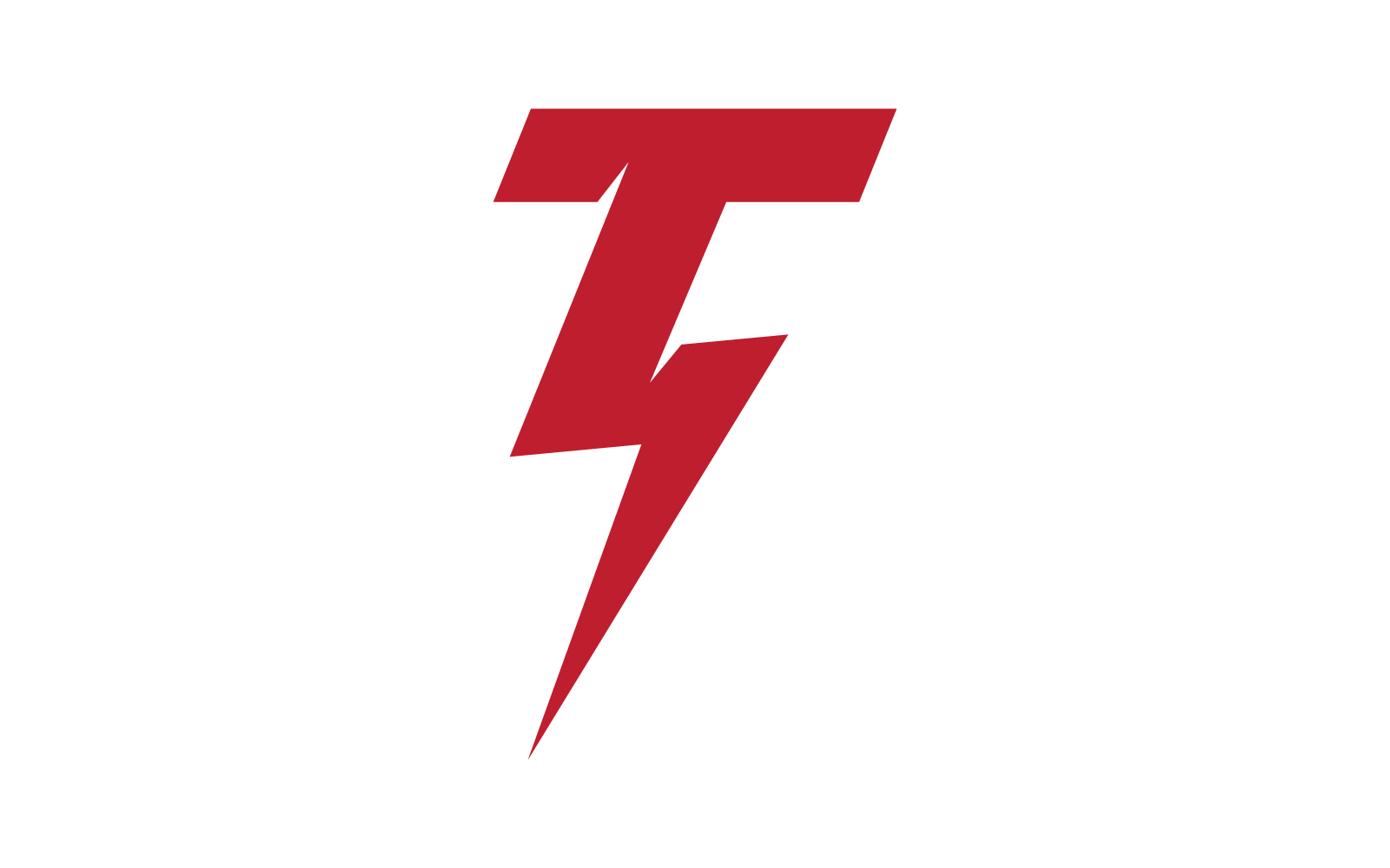 T letter initial Power lightning logo vector design