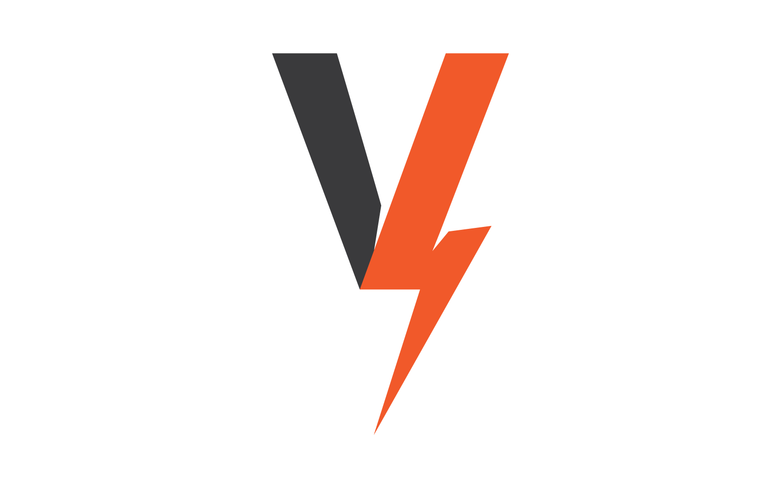 V letter initial Power lightning logo vector design