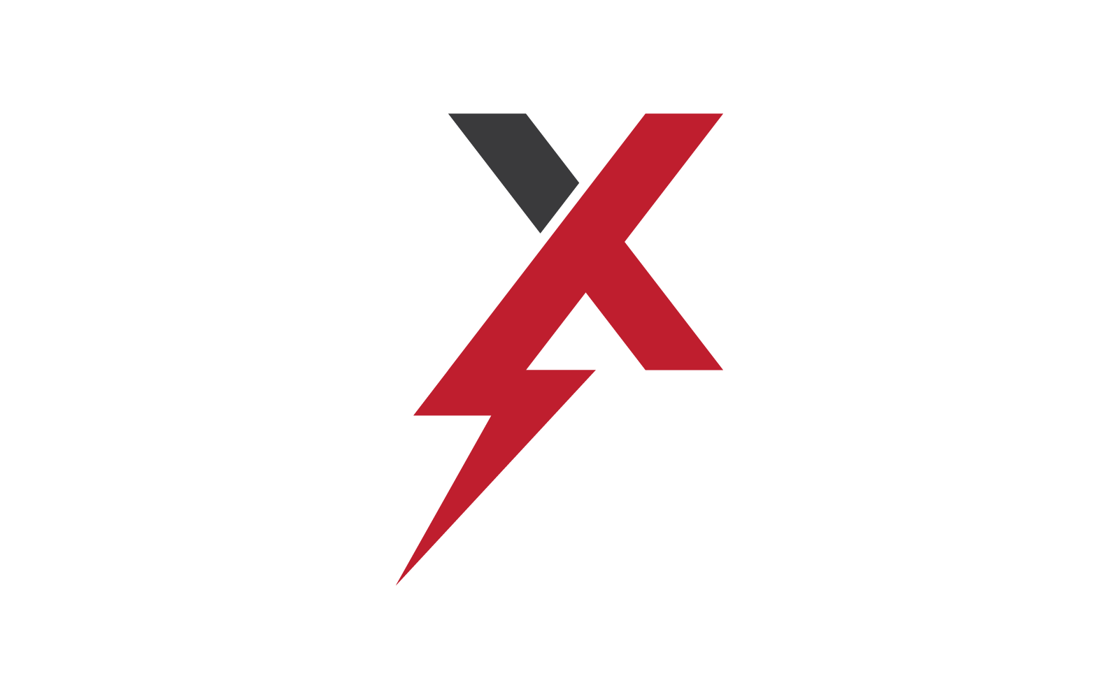 X letter initial Power lightning logo vector design Logo Template