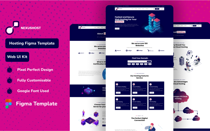 Nexushost - Hosting Website Figma Template