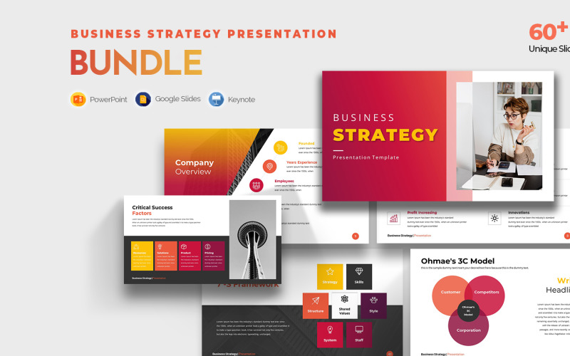 Business Strategy Presentation Bundle V2 PowerPoint Template
