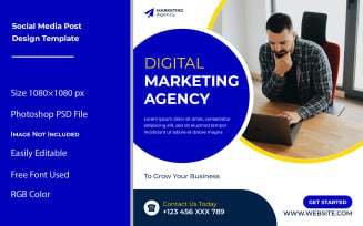 Digital marketing agency social media post and banner design template