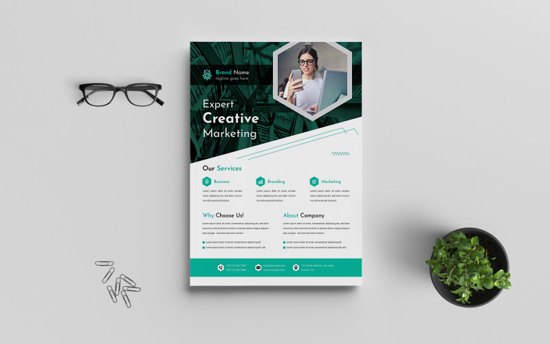 Expert Creative Marketing Flyer, Clean & Professional Flyer Template Corporate Identity