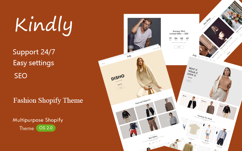 Kindly - Fashion Model Shopify Responsive Theme Shopify Theme