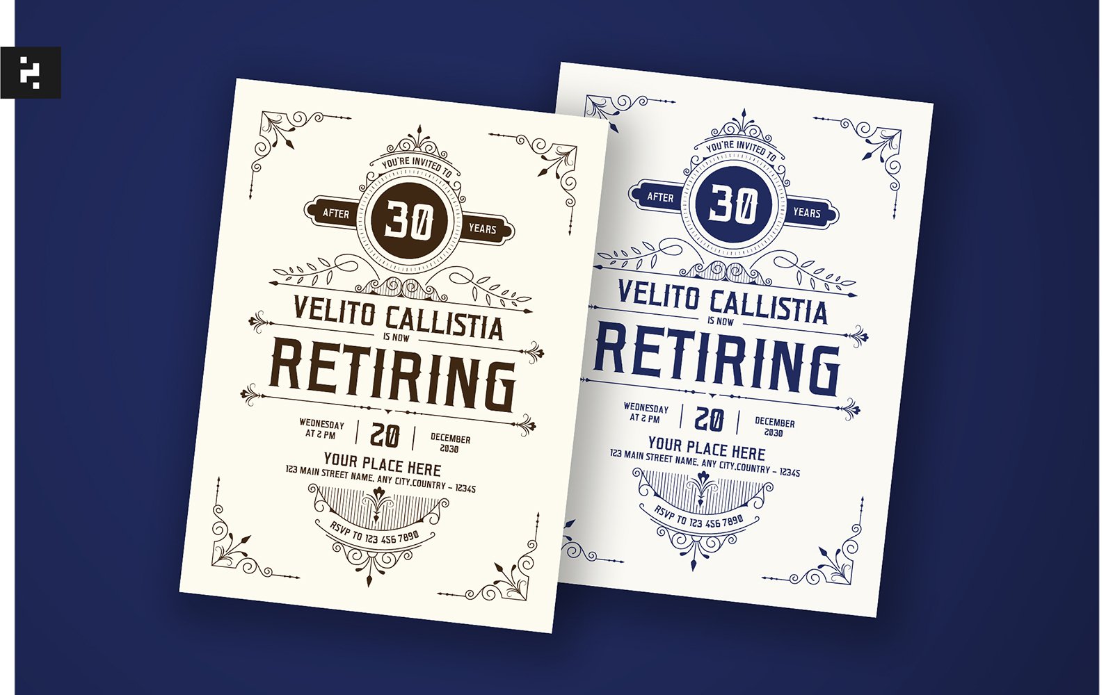 Template #397260 Navy Vintage Webdesign Template - Logo template Preview