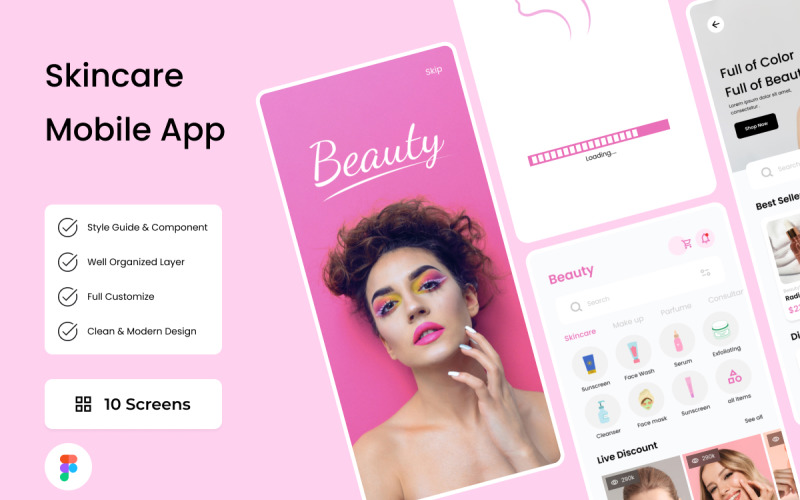 Beauty - Skincare E-Commerce Mobile App UI Element