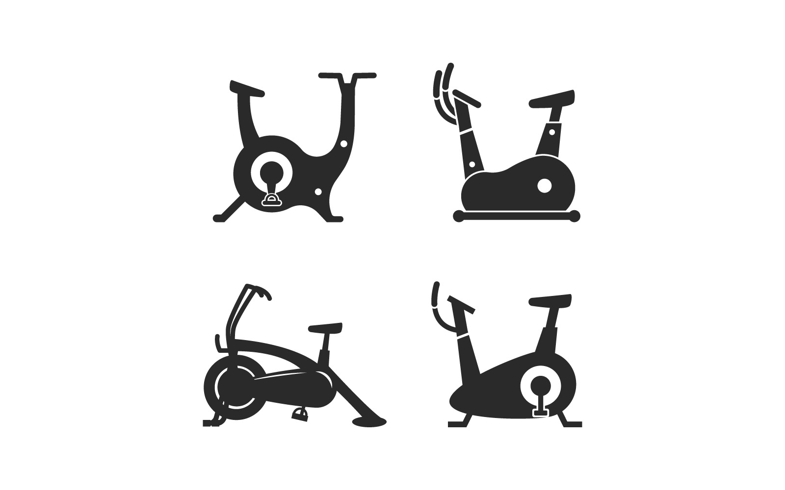 Exercise bicycle fitness illustration icon vector flat design Logo Template