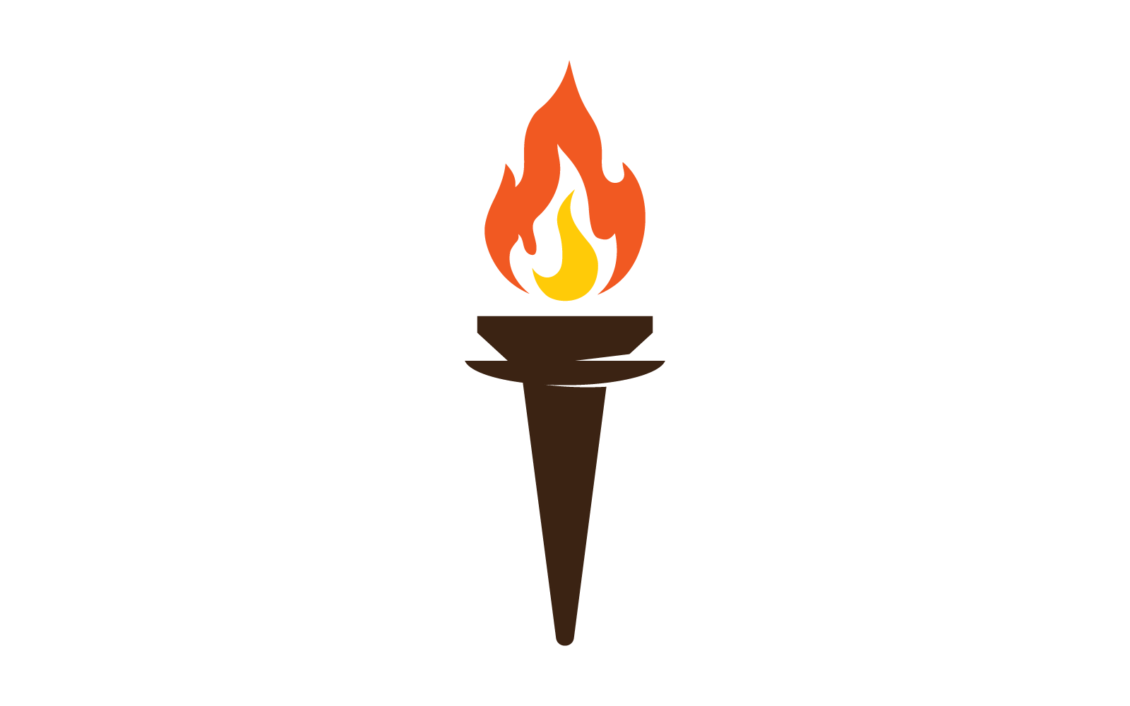 Fáklya tűz ikon lapos tervezősablon illusztrációja