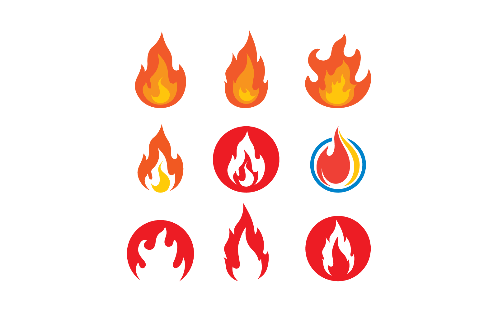 Fire flame Logo vector, Oil, gas and energy design concept template