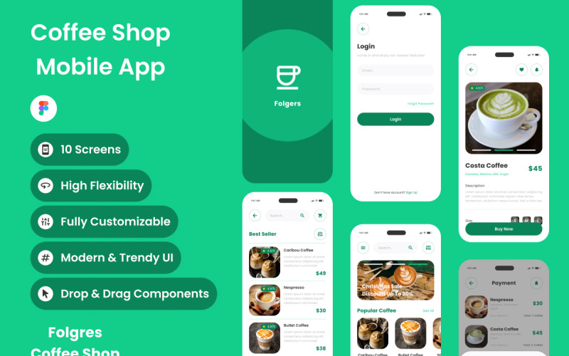 Folgers - Coffee Shop Mobile App UI Element