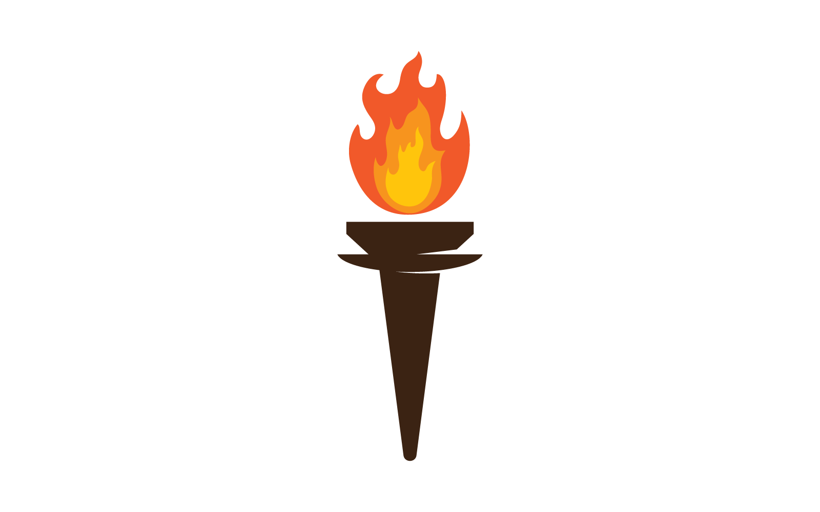 Illustration of torch fire icon design template
