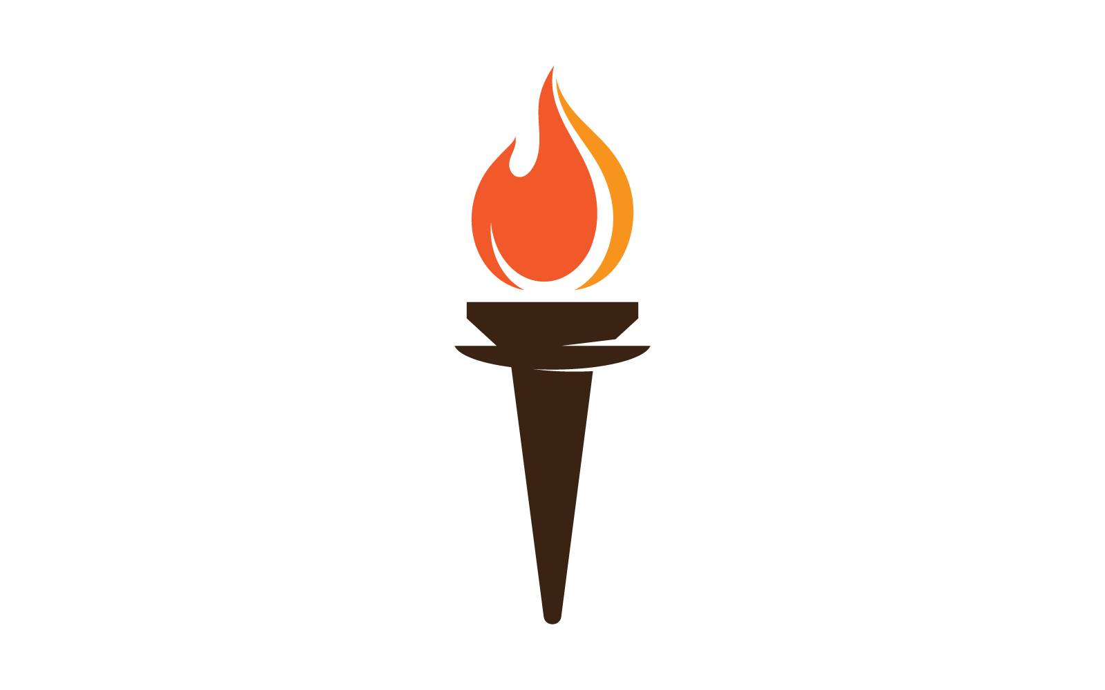 Illustration of torch fire icon template flat design