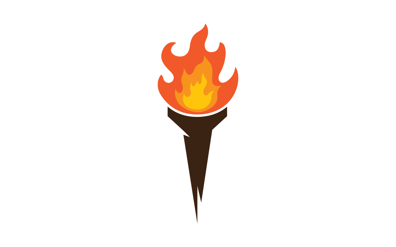 Illustration torch fire icon template flat design