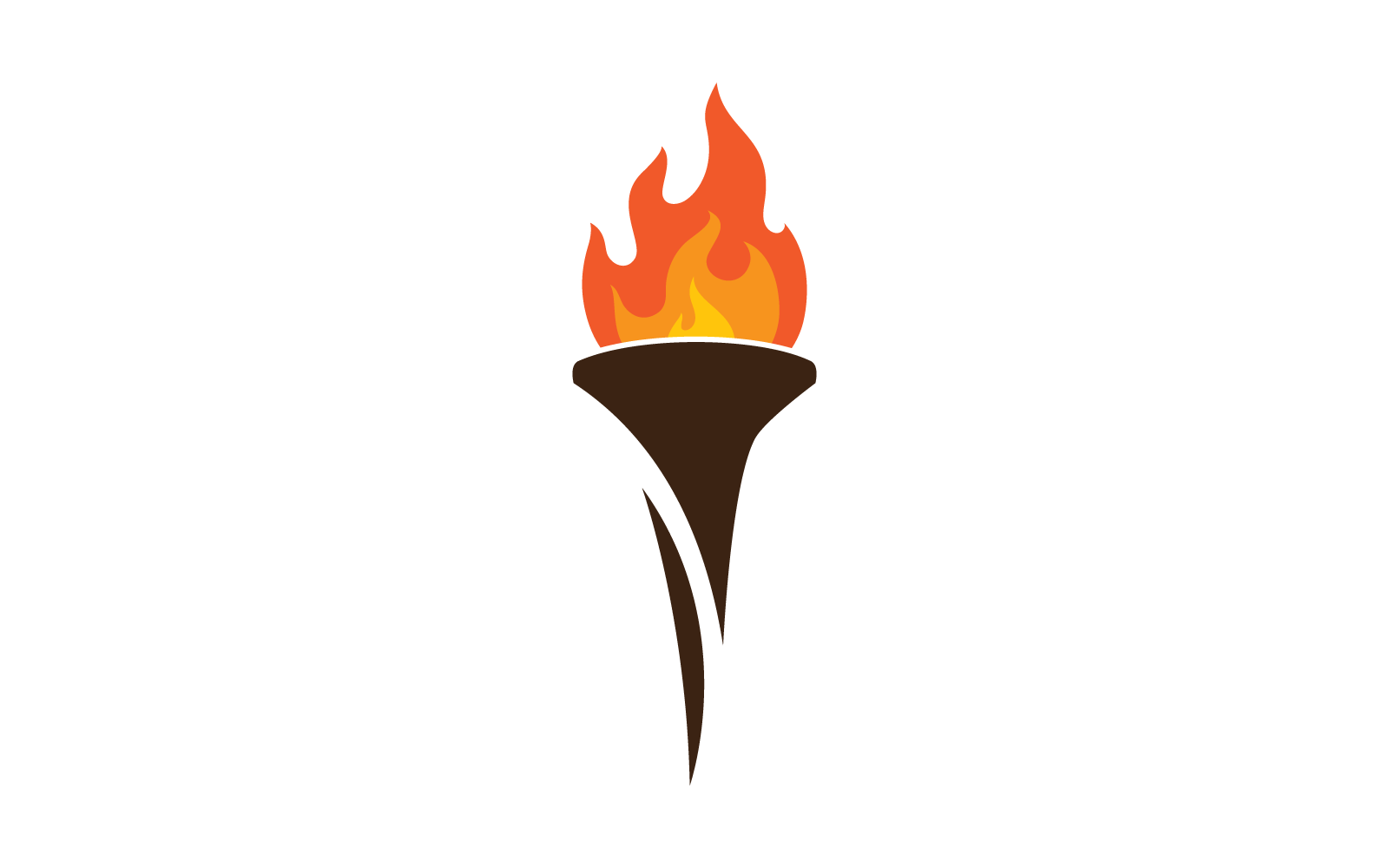 Ilustración antorcha fuego icono diseño plano