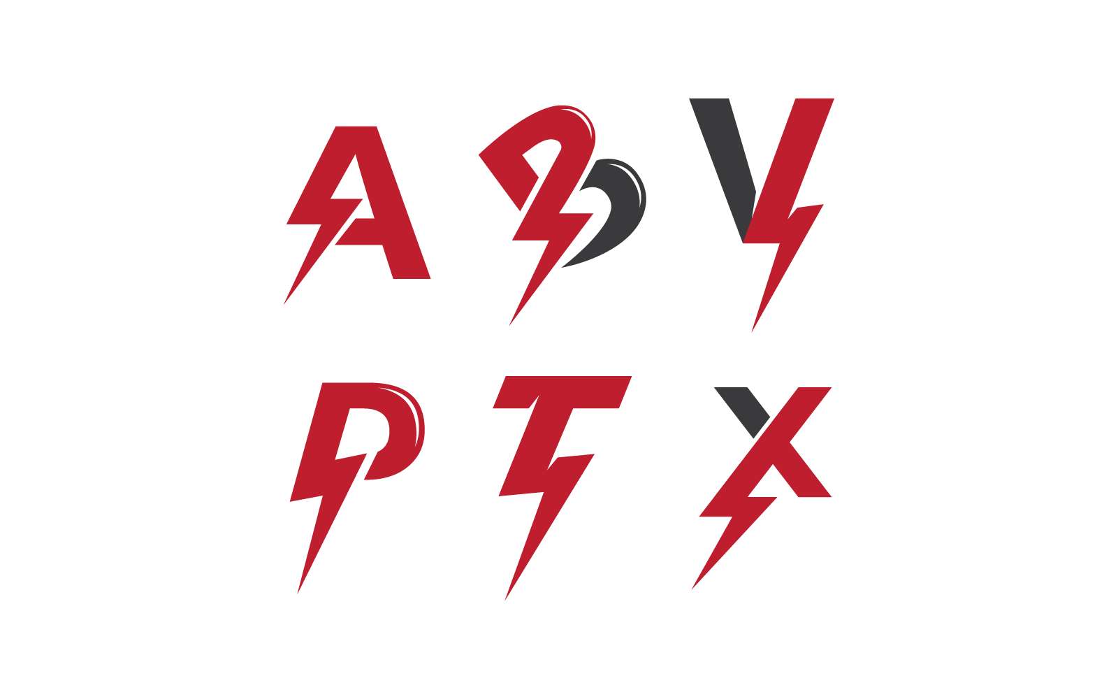 letter initial Power lightning logo vector design Logo Template