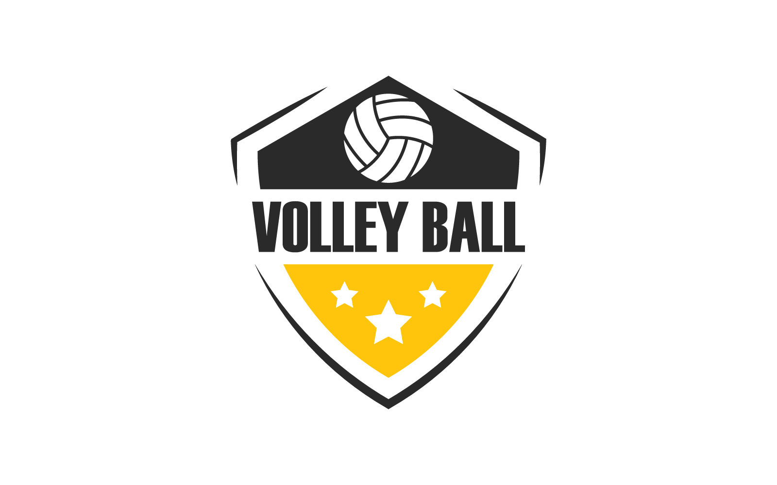 Modèle de conception d'illustration vectorielle de logo de volley-ball