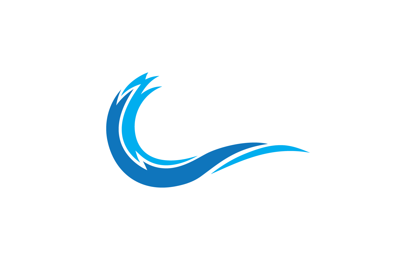 Modelo de design plano de vetor de ícone de logotipo de onda de água