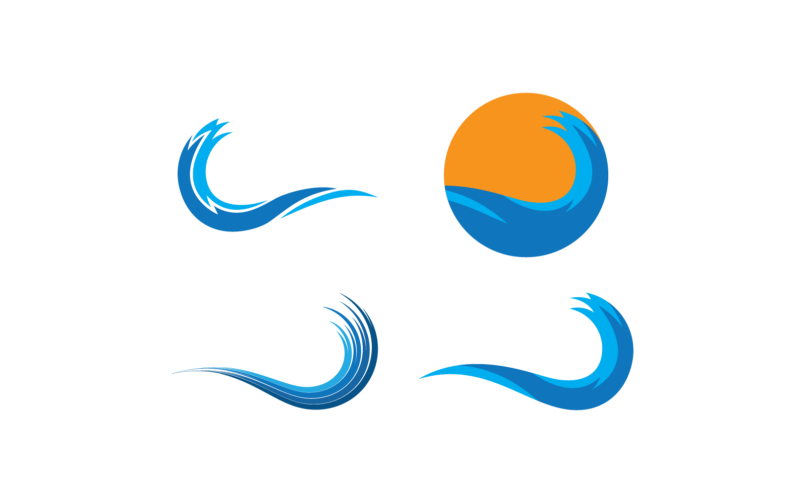 Projeto de vetor de logotipo de ilustração de onda de água