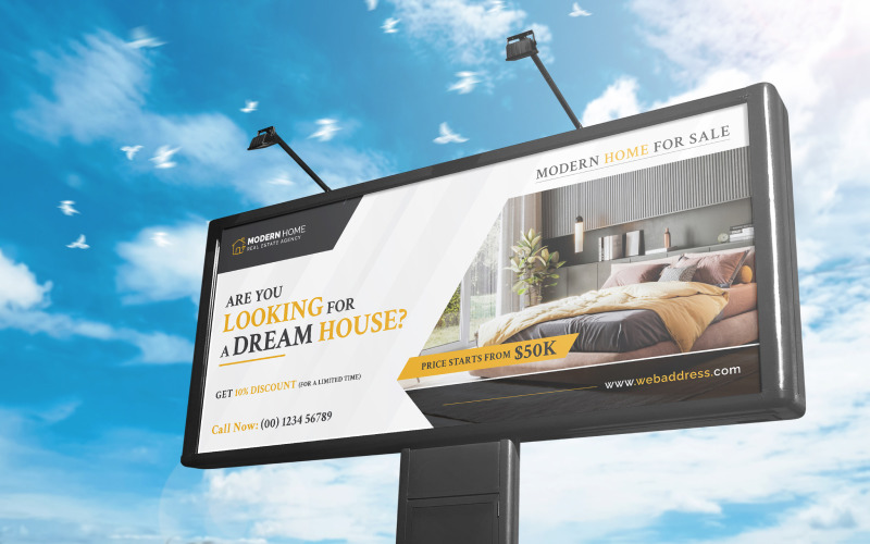 Real Estate Billboard | Abstract Real Estate Billboard, Banner or Signage Template Clean Design Corporate Identity