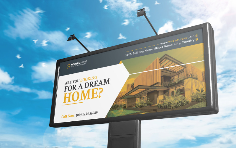 Real Estate Billboard, Creative and Unique Real Estate Billboard, Banner or Signage Design Corporate Identity