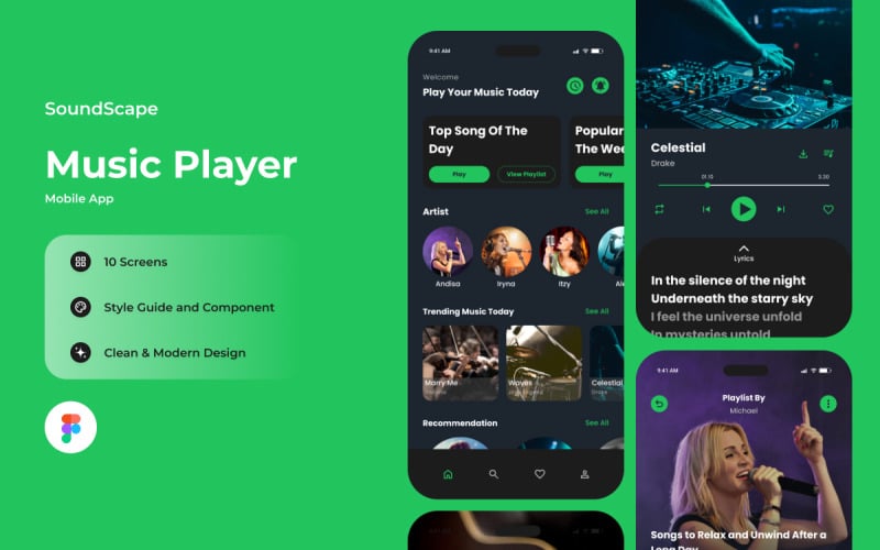 SoundScape - Music Player Mobile App UI Element