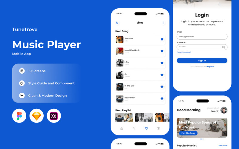 TuneTrove - Music Player Mobile App UI Element