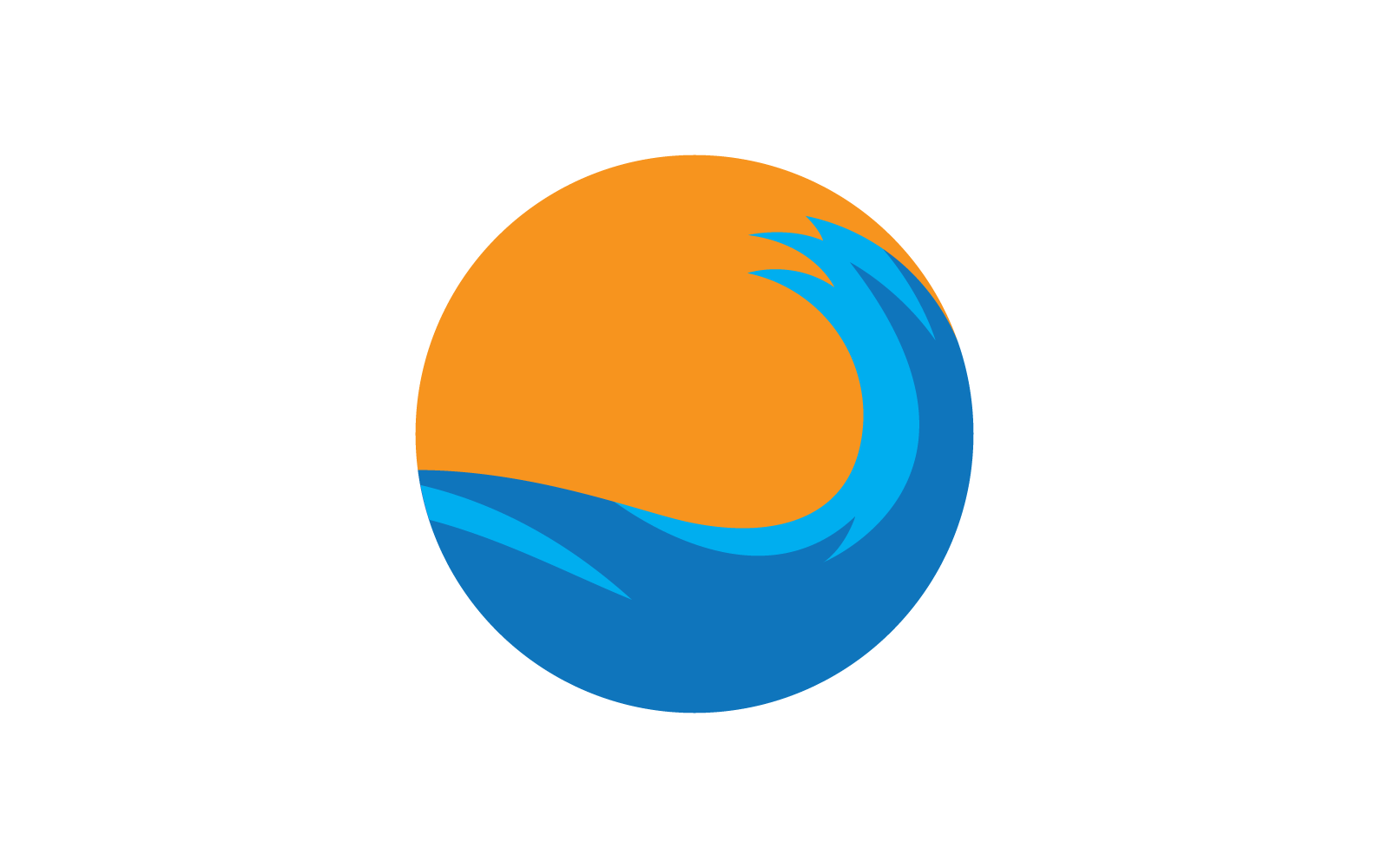 Векторный шаблон логотипа Water Wave, плоский дизайн