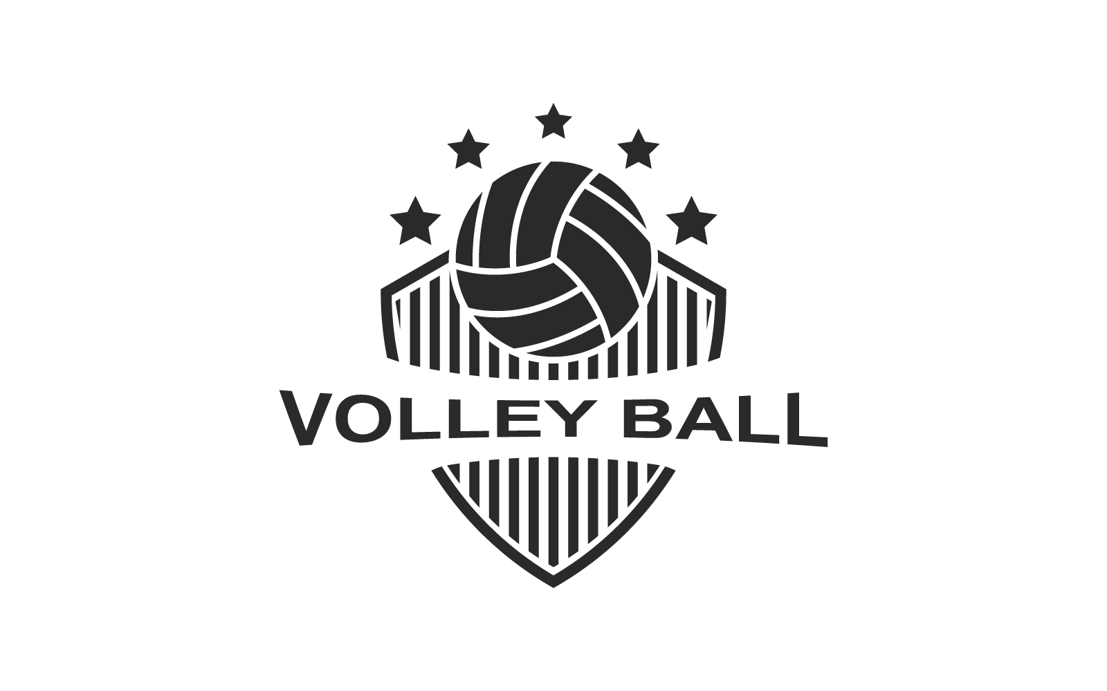 Volley ball illustration logo vector flat design template