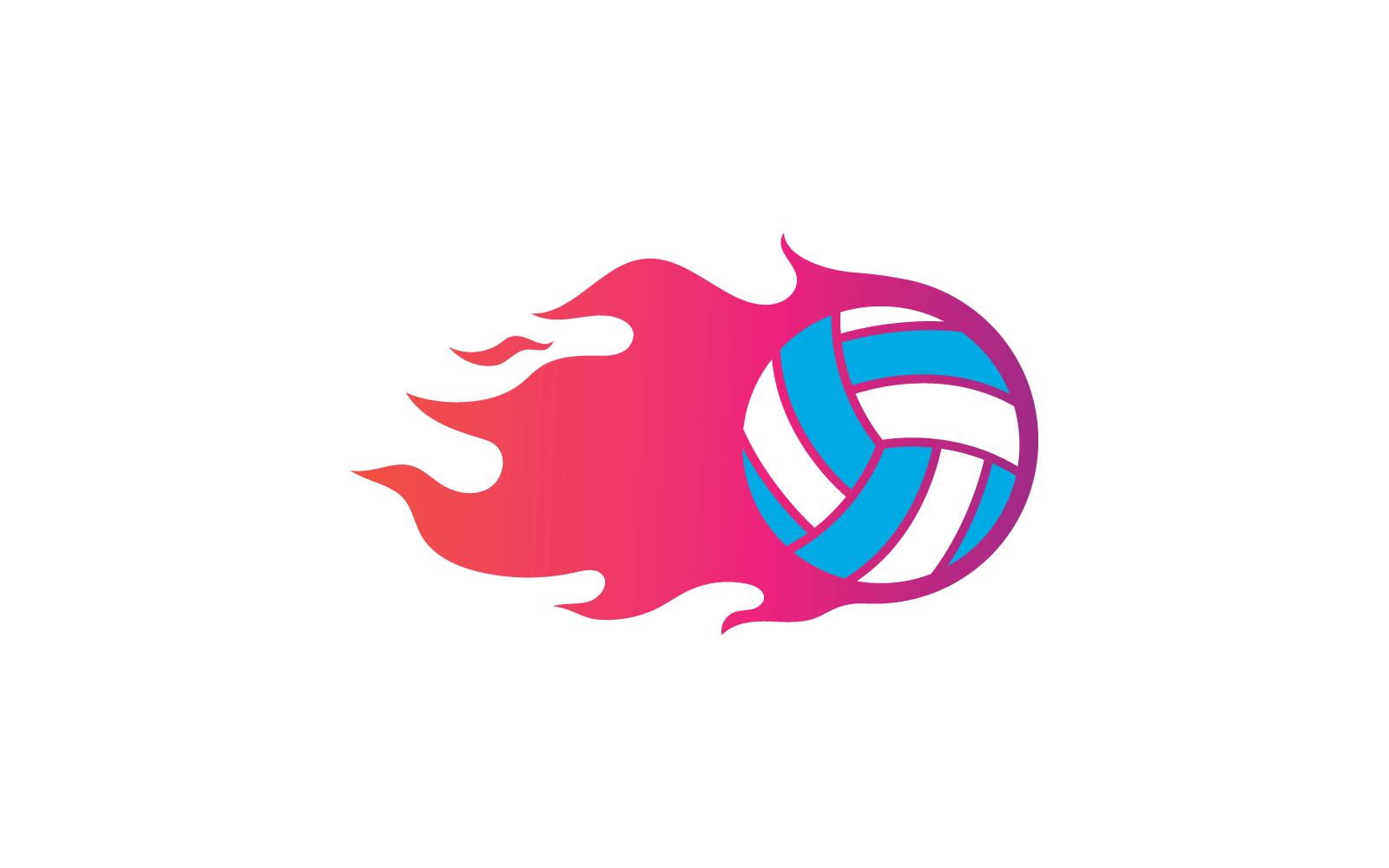 Volley ball logo illustration flat design template