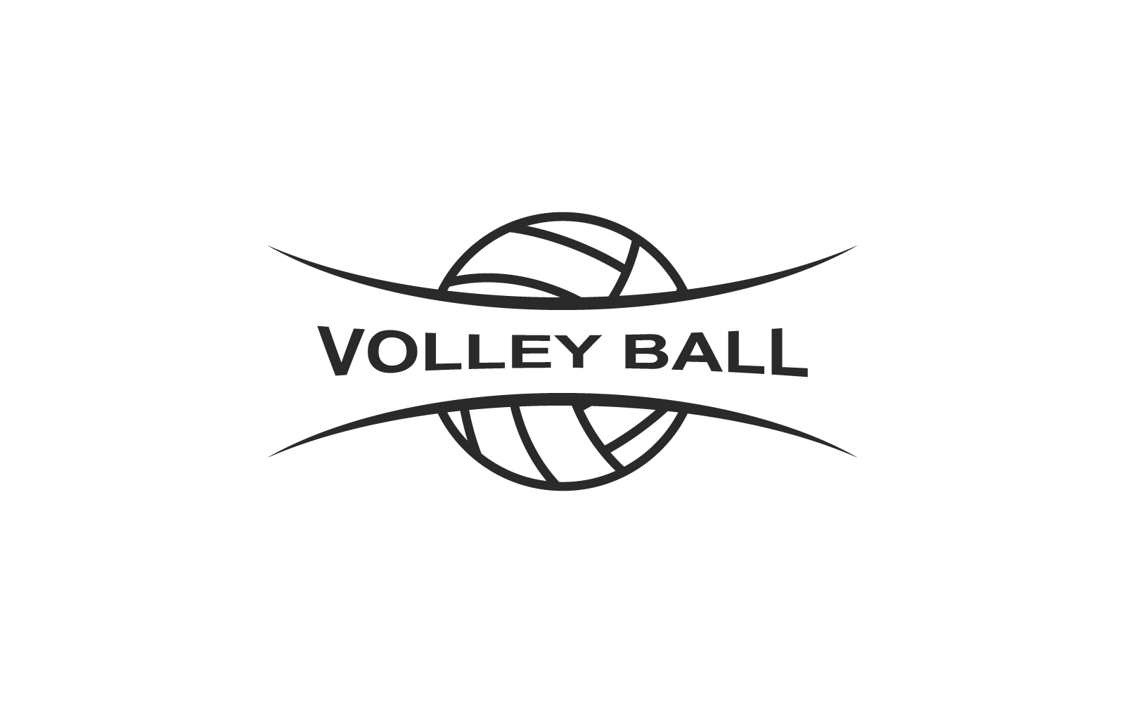 Volley ball logo illustration vector flat design template
