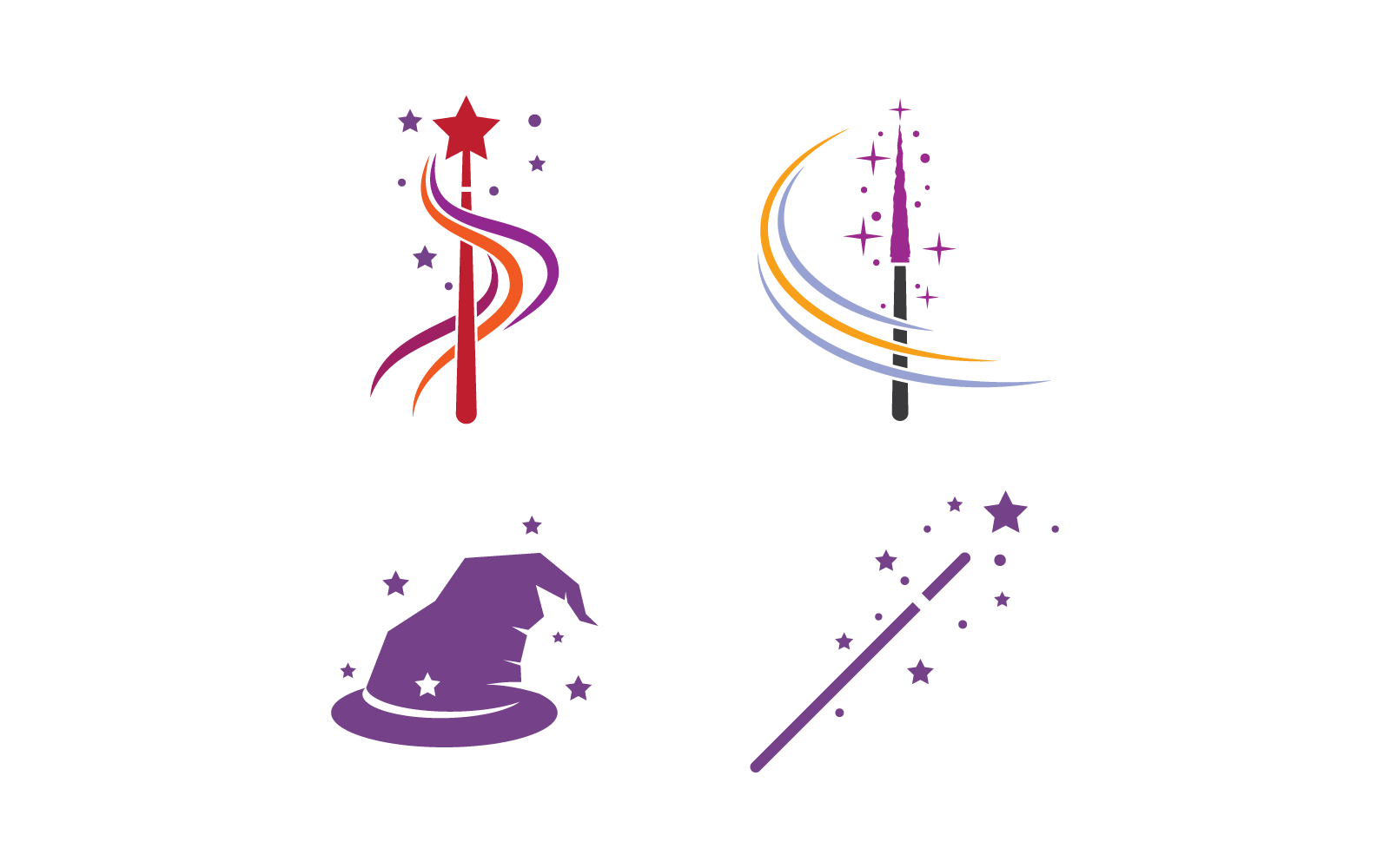 Wand Magic stick design icon vector template Logo Template