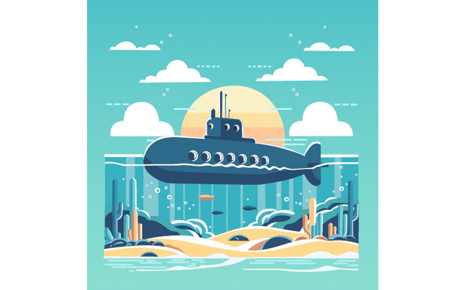 Kit Graphique #397355 Submarine Underwater Divers Modles Web - Logo template Preview