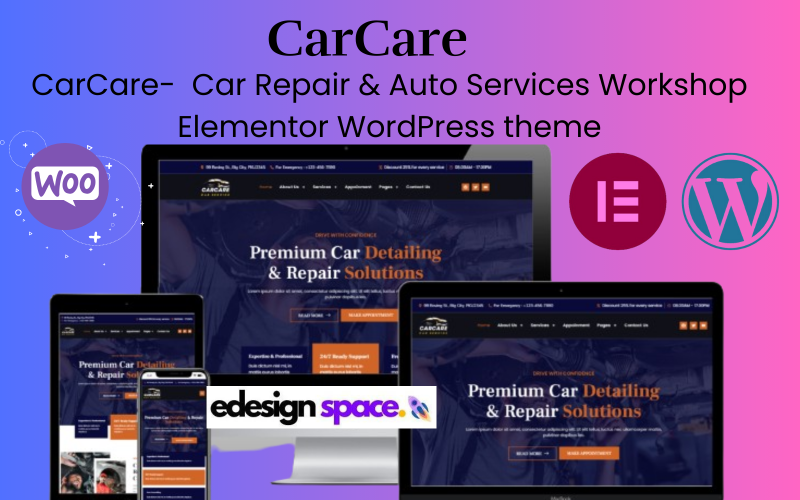 CarCare - Car Repair, Auto Services And Workshop Elementor WordPress theme WordPress Theme