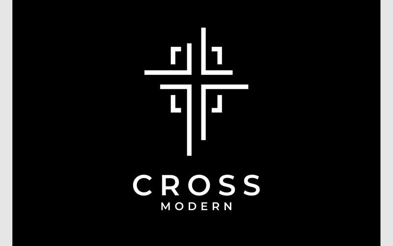 Cross Church Christian Modern Logo Logo Template