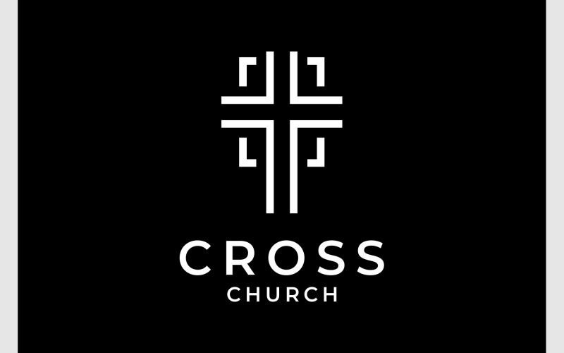 Cross Church Faith Modern Logo Logo Template