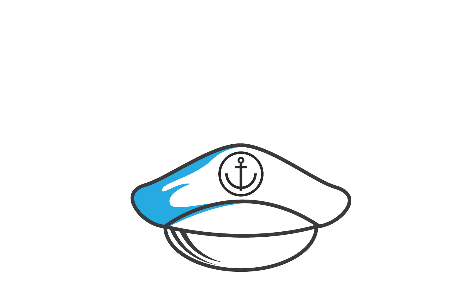 Illustration of marine hat icon flat design template