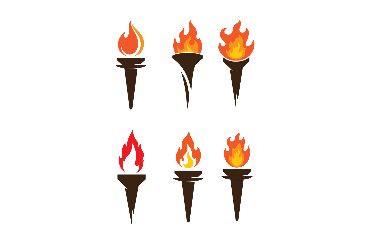 Illustration of torch fire icon vector flat design Logo Template