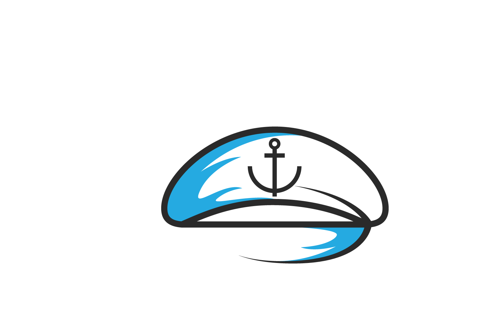 Ilustración del diseño plano del icono de sombrero marino