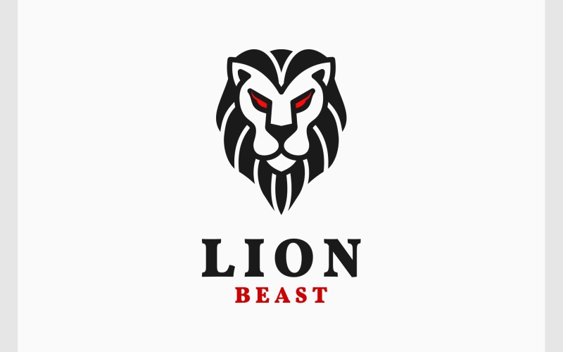 Lion Beast Eye Angry Logo Logo Template