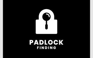 Lock Padlock Magnifying Glass Logo