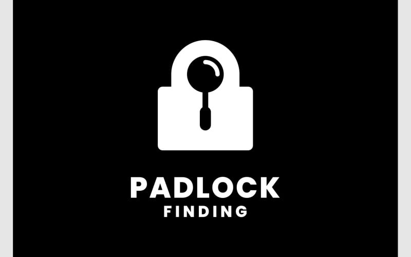 Lock Padlock Magnifying Glass Logo Logo Template