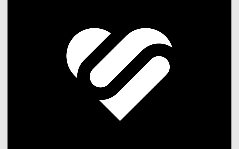 Love Heart Modern Simple Shape Logo Logo Template