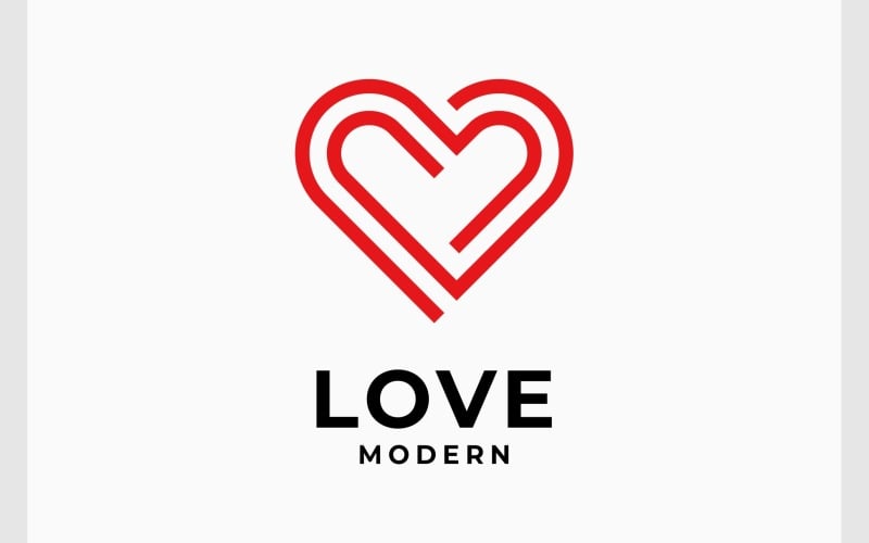 Love Heart Simple Modern Minimalist Logo Logo Template